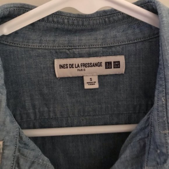 Uniqlo Chambray Long Sleeve Shirt - Picture 6 of 7